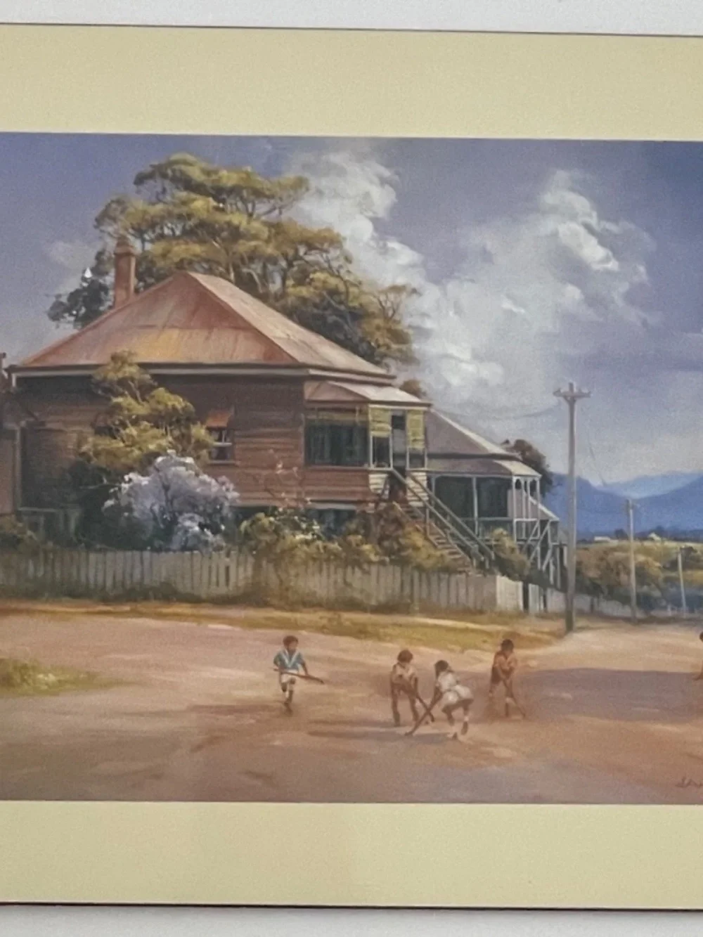Set of 6 Vtg. D’Arcy Doyle Cork Backed Placemats - Children at Play - Australia